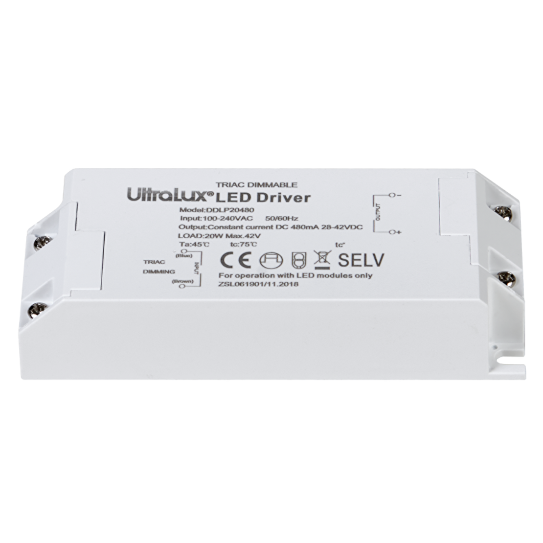 Димиращ TRIAC драйвер за LED осветление 480mA  220V-240V AC  20W