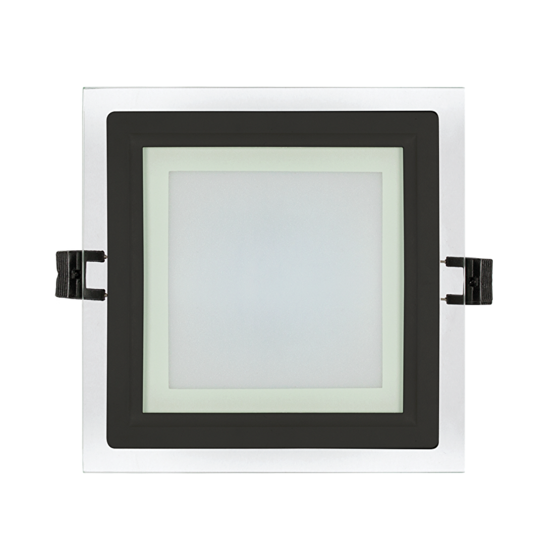 LED стъклен панел квадрат IP44 черен ринг  220V-240V AC 120° 12W 4200K SMD 2835