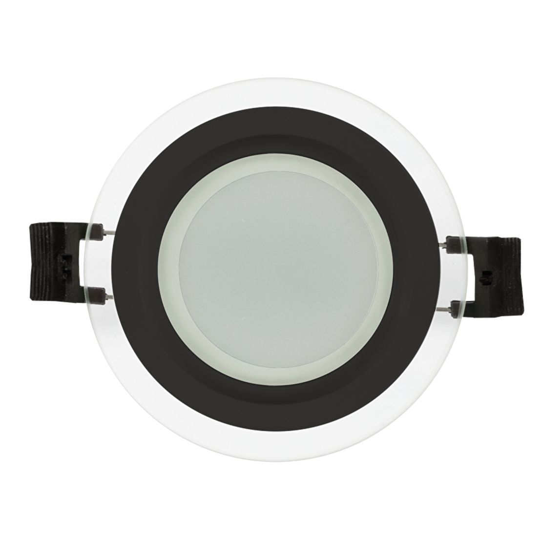LED стъклен панел кръг IP44 черен ринг  220V-240V AC 120° 6W 4200K SMD 2835