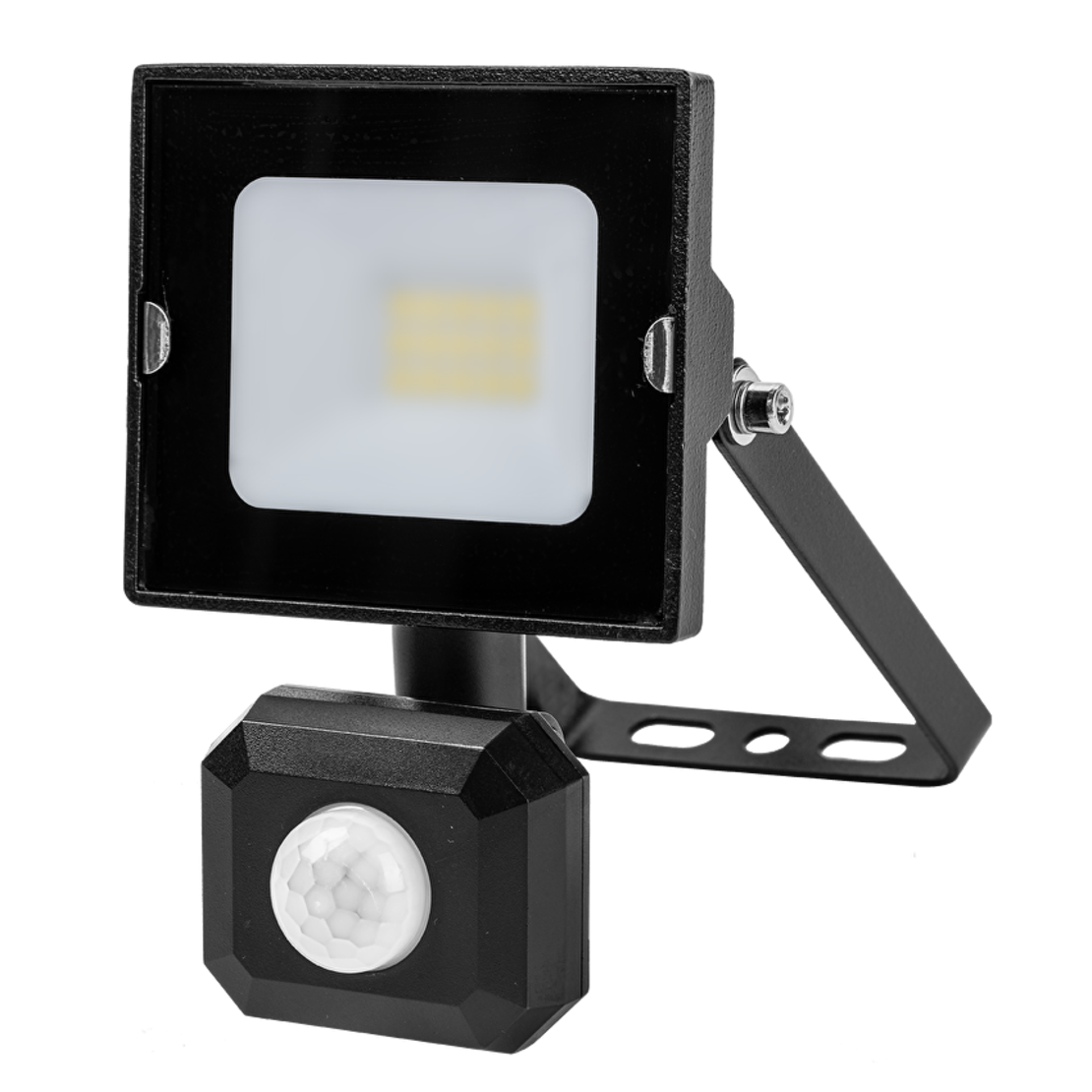 LED SLIM PIR прожектор неутрална IP44  220V-240V AC 120° 10W 4000K SMD 2835