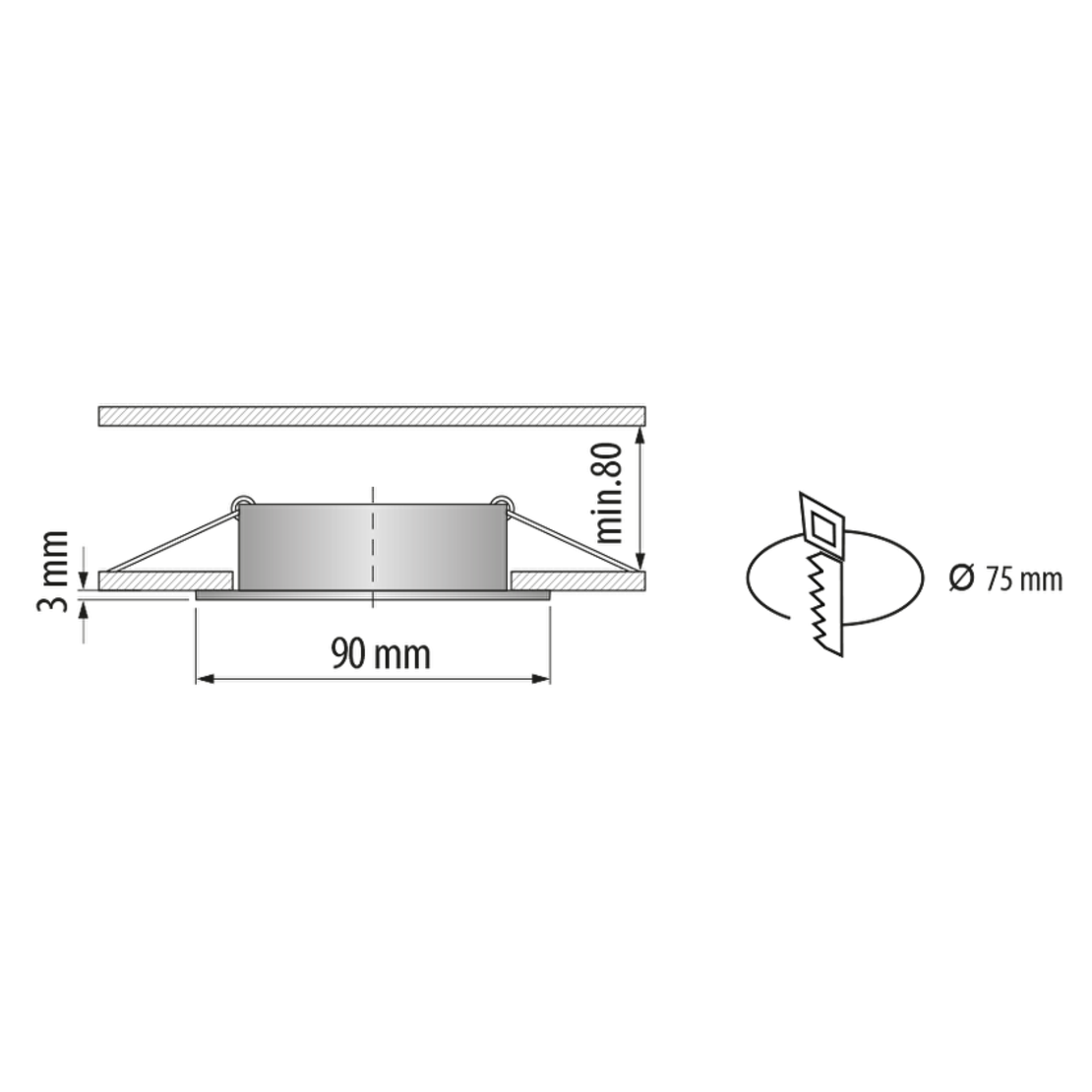 Луна за вграждане кръг low glare Gu10 подвижна бяла