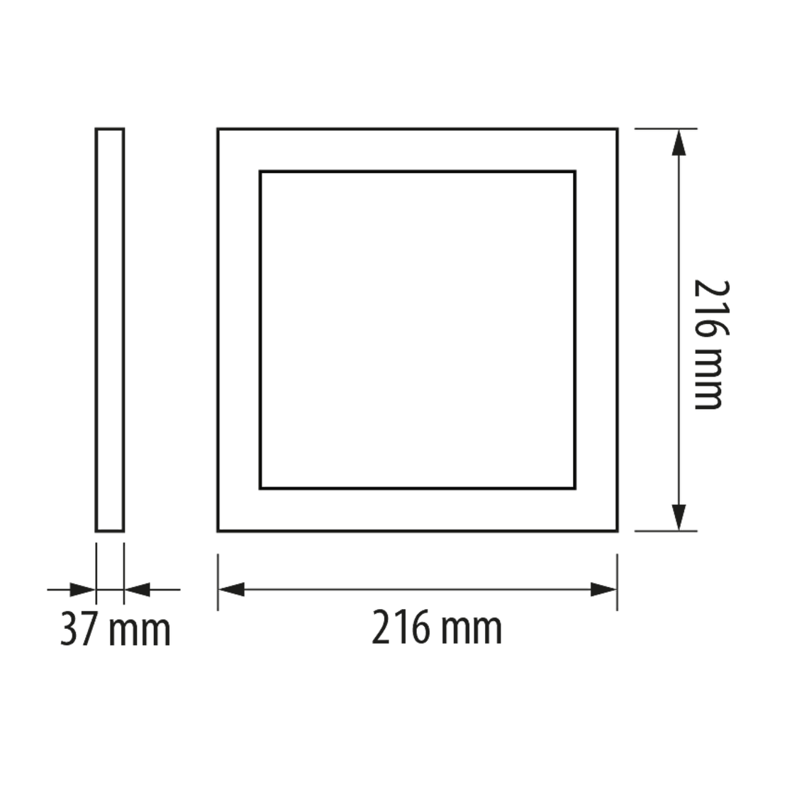 LED панел за външен м-ж квадрат топла  220V-240V AC 120° 18W 2700K SMD 2835