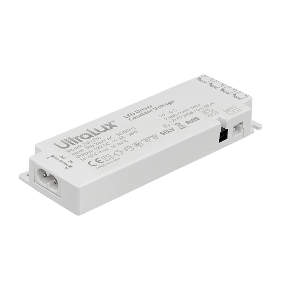 Захранване за мебелно светодиодно осветление 4 порта  12V DC  36W
