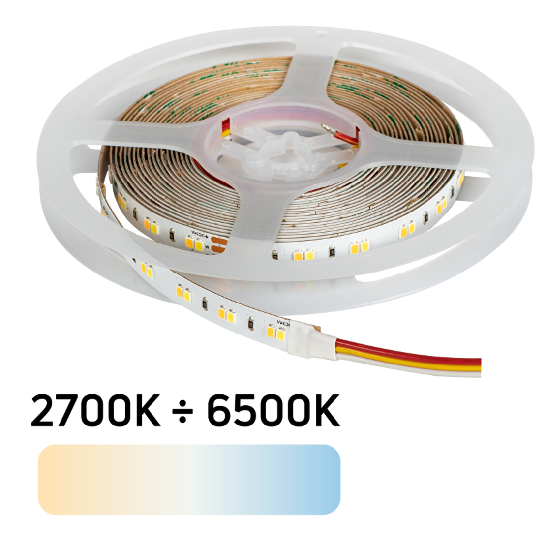 Професионална LED лента CCT 5m IP20  24V DC 120° 18W/m 2700K-6500K SMD 2835