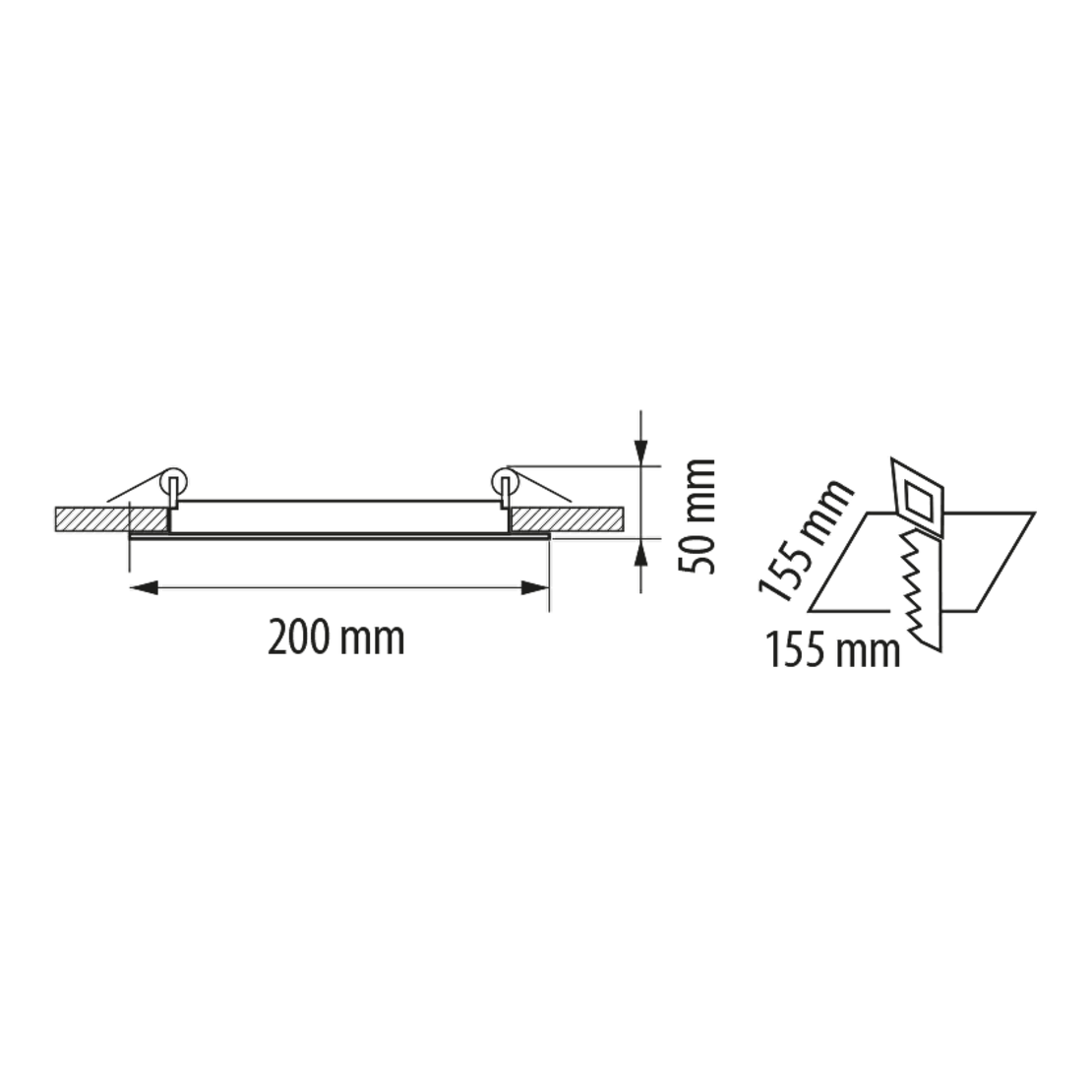 LED стъклен панел квадрат IP44  220V-240V AC 120° 18W 4200K SMD 2835