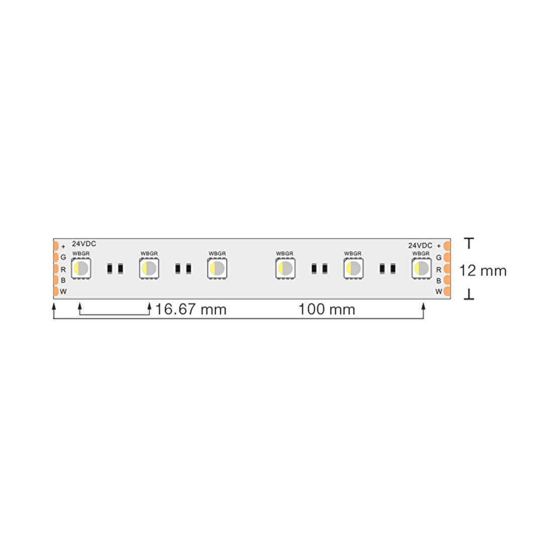 Професионална LED лента RGB+неутрално бяла 5м  24V DC 120° 19.2W/m RGB/neutral white SMD 2835