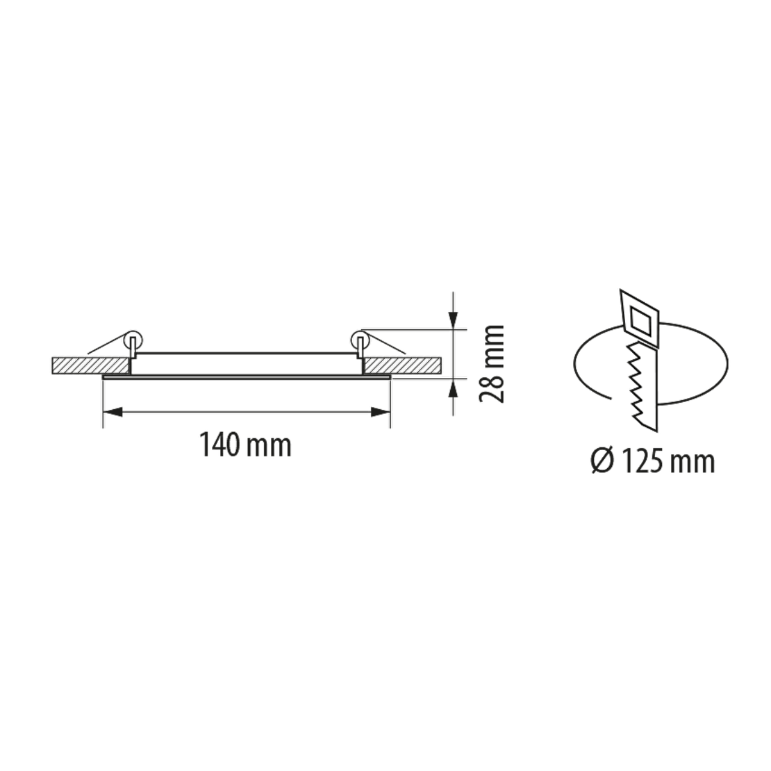 LED панел за вграждане кръг жълта рамка неутрална  110-265V 120° 6W 4200K SMD 2835