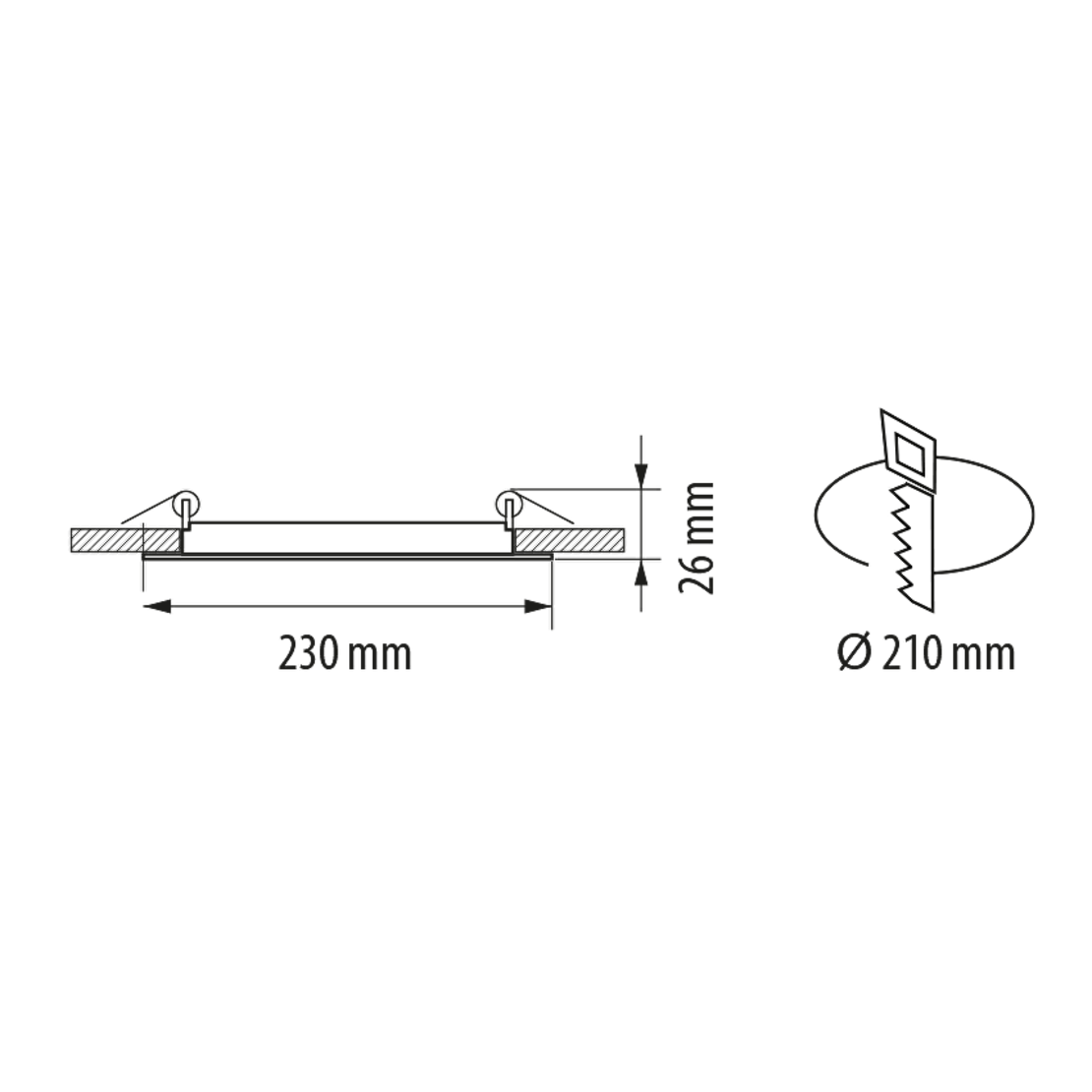 LED панел за вграждане кръг  220V-240V AC 120° 18W 2700K SMD 2835