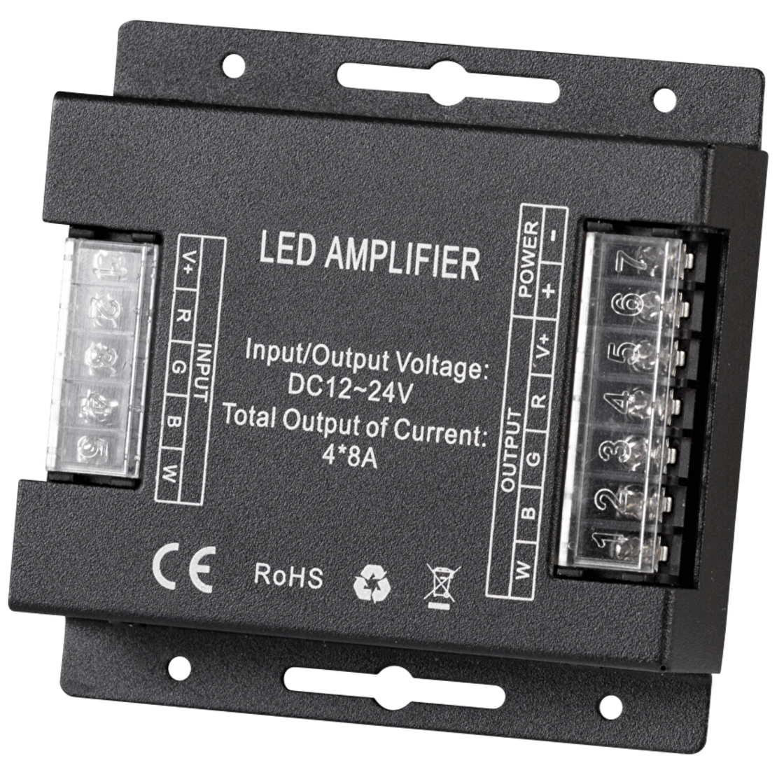 Усилвател за RGBW LED лента, 4х8А  12-24V DC  384W(12V) 768W(24V)