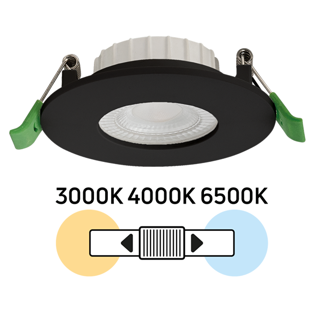 LED димираща луна за вграждане черна  220V-240V AC 60° 6W 3000K/4000K/6500K SMD 2835