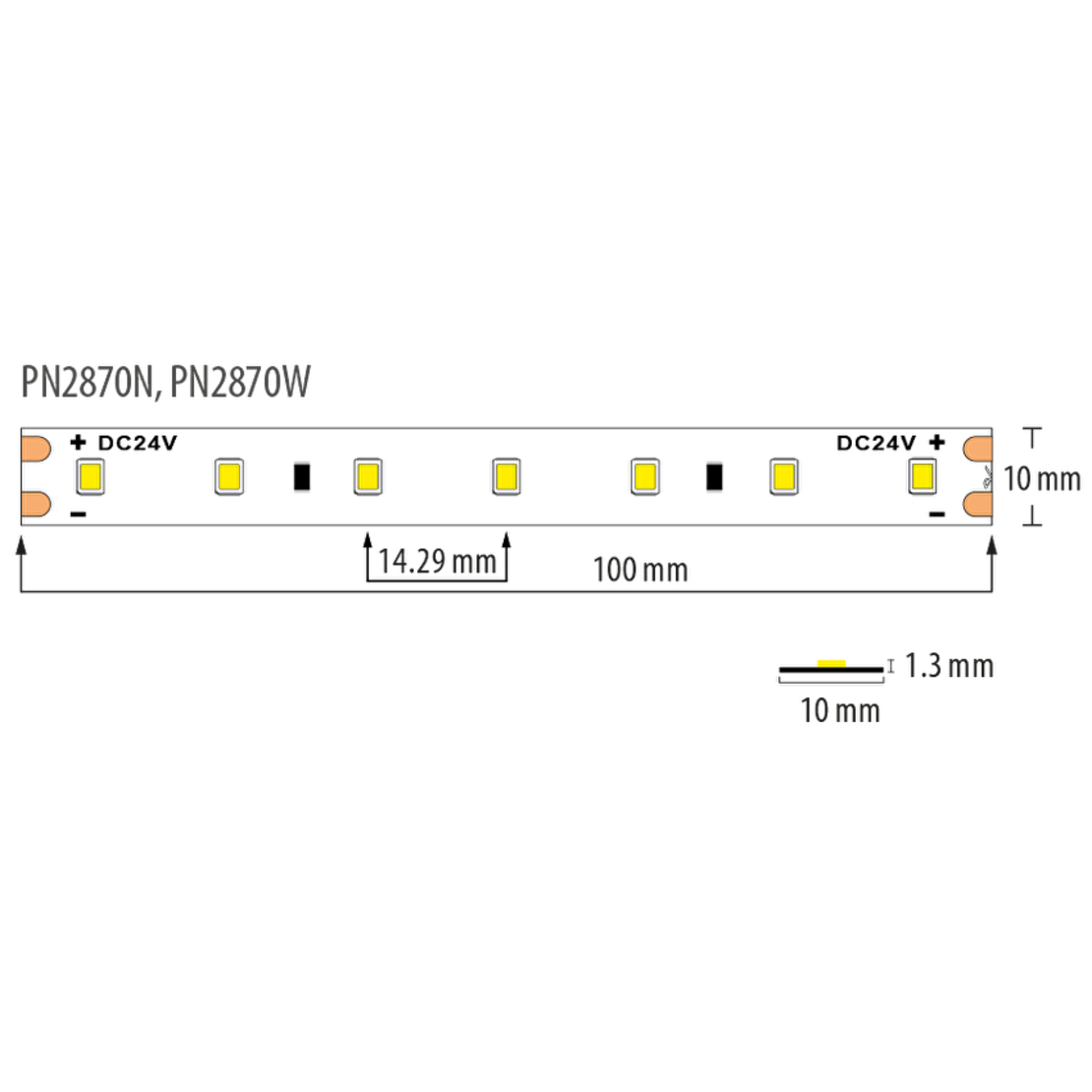 Професионална LED лента неутрално бяла 5м IP20  24V DC 120° 7.2W/m 4200K SMD 2835