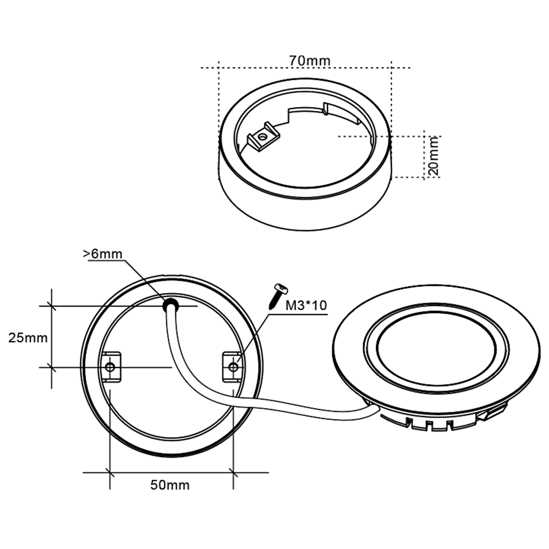 Рамка за външен монтаж за LED луна за вграждане LML220442SN