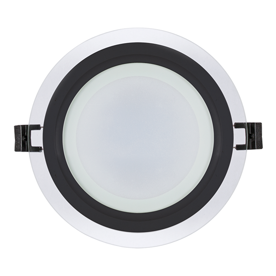 LED стъклен панел кръг IP44 черен ринг  220V-240V AC 120° 12W 4200K SMD 2835