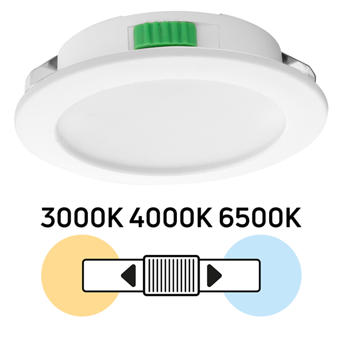 Мебелна LED луна за вграждане CCT IP44 бяла  12V DC 120° 4W 3000K/4000K/6500K SMD 2835