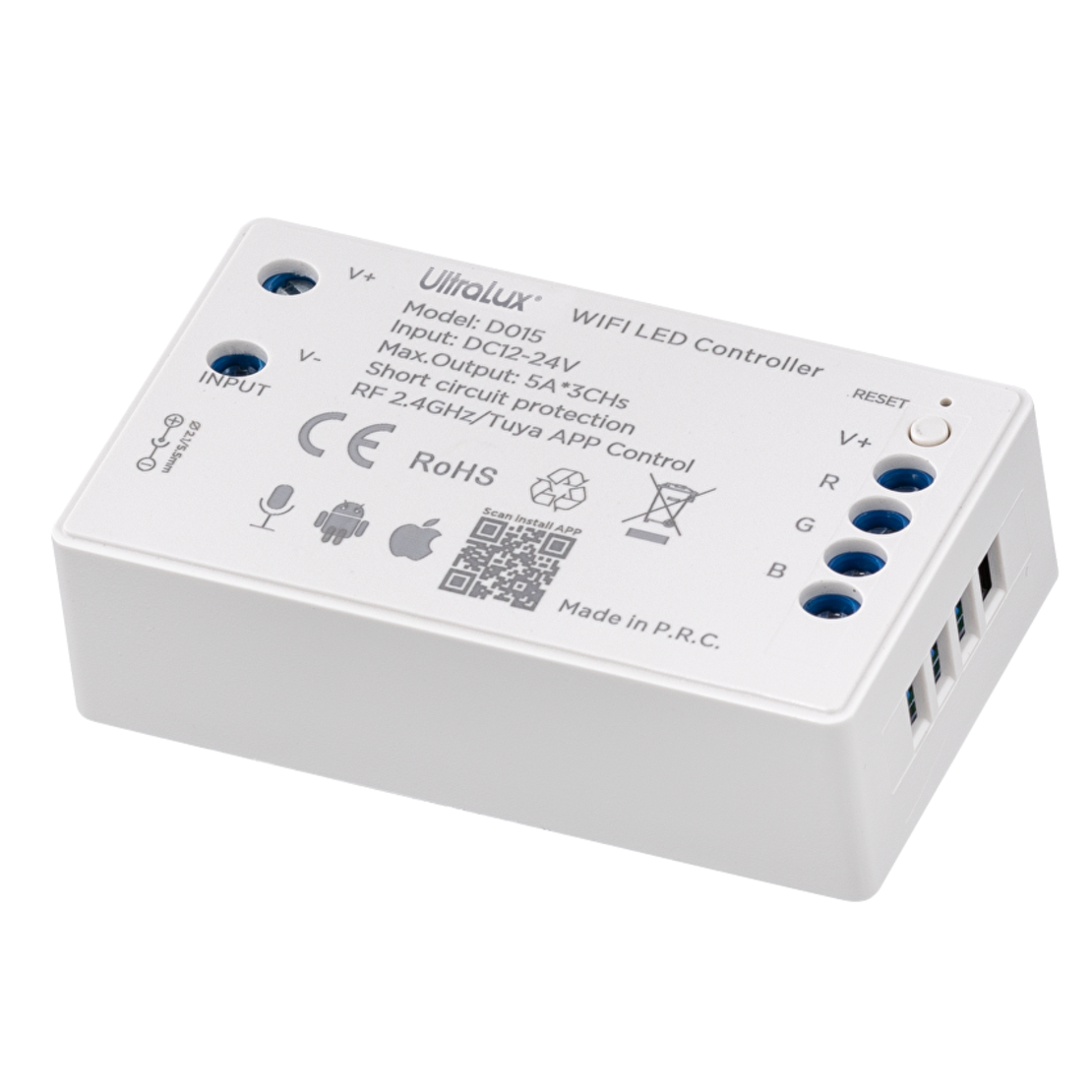 2.4G RF WIFI контролер за RGB LED лента 15А  12-24V DC  180W(12V) / 360W(24V)