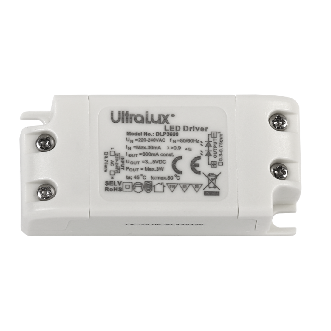Недимиращ драйвер за LED осветление 600mA  220V-240V AC  3W