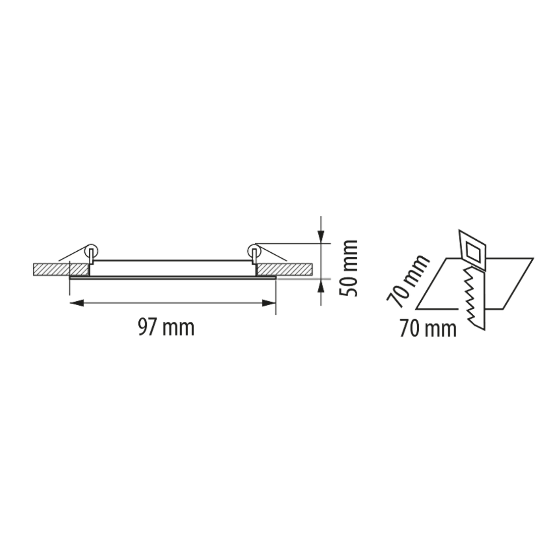 LED стъклен панел квадрат IP44  220V-240V AC 120° 6W 4200K SMD 2835