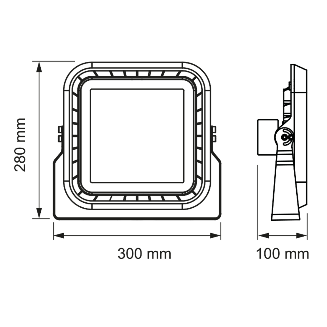 Професионален LED прожектор димиращ 1-10V DC IP66  220V-240V AC 110° 100W 5000K SMD 3030