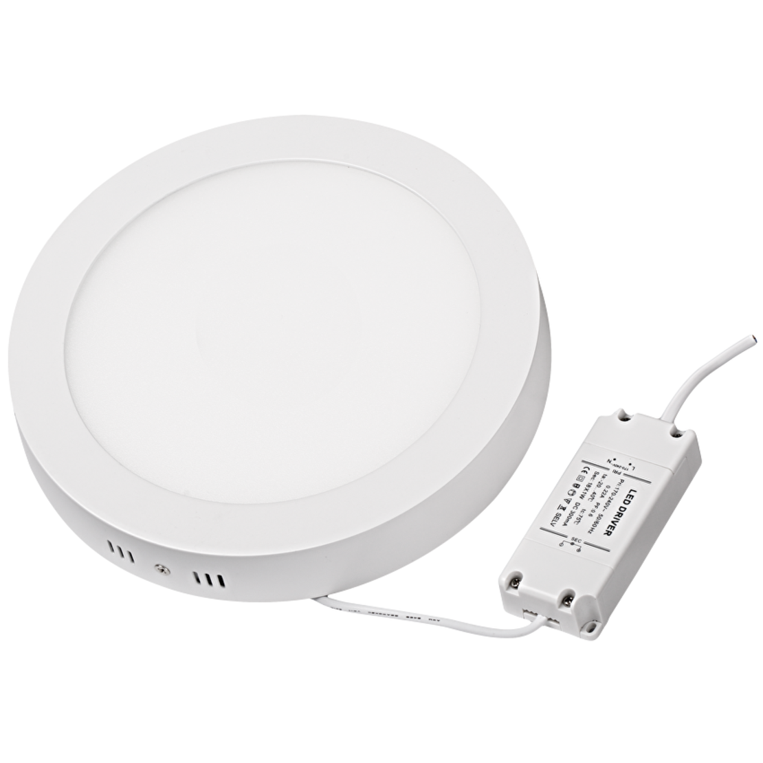 LED панел за външен м-ж кръг топла  220V-240V AC 120° 12W 2700K SMD 2835