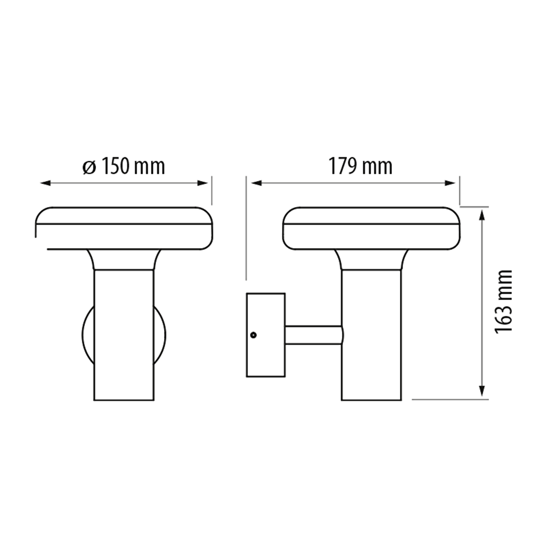 LED фасадно осв. тяло, 6W, 2700K, IP65, кръг  за стена графит