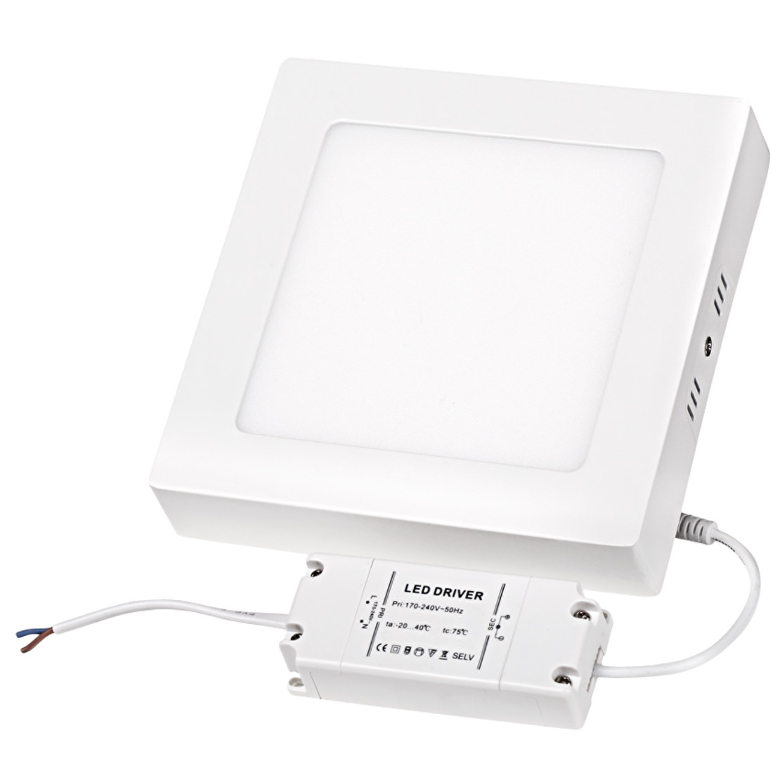 LED панел за външен м-ж квадрат топла  220V-240V AC 120° 18W 2700K SMD 2835