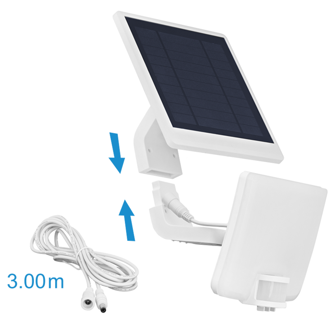 Соларен LED PIR прожектор IP54   120° 11W 5000K SMD 2835