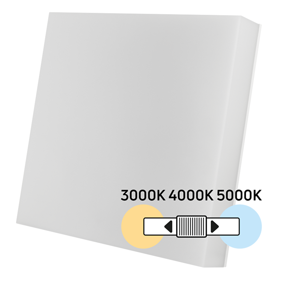 LED плафониера със сменяема мощност и цветна температура, 18/24/30W, 3000/4000/5000K, IP54, IK08,   бяла Квадрат
