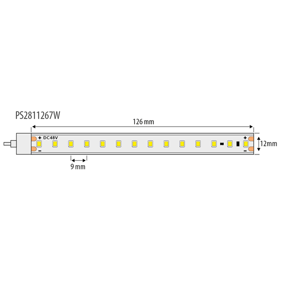 Професионална LED лента топло бяла 10м IP67  48V DC 120° 7.5W/m 2700K SMD 2835