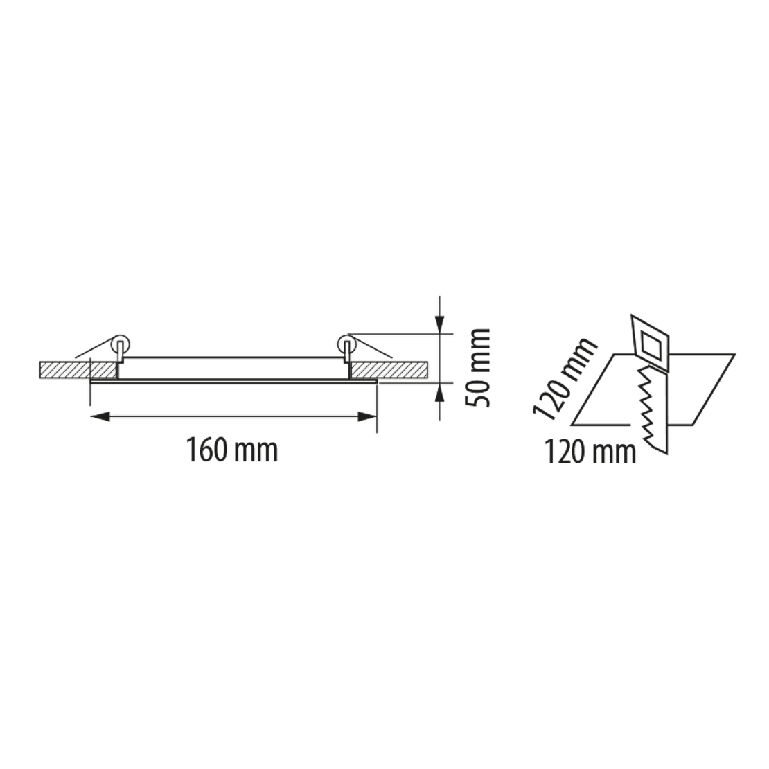 LED стъклен панел квадрат IP44  220V-240V AC 120° 12W 4200K SMD 2835
