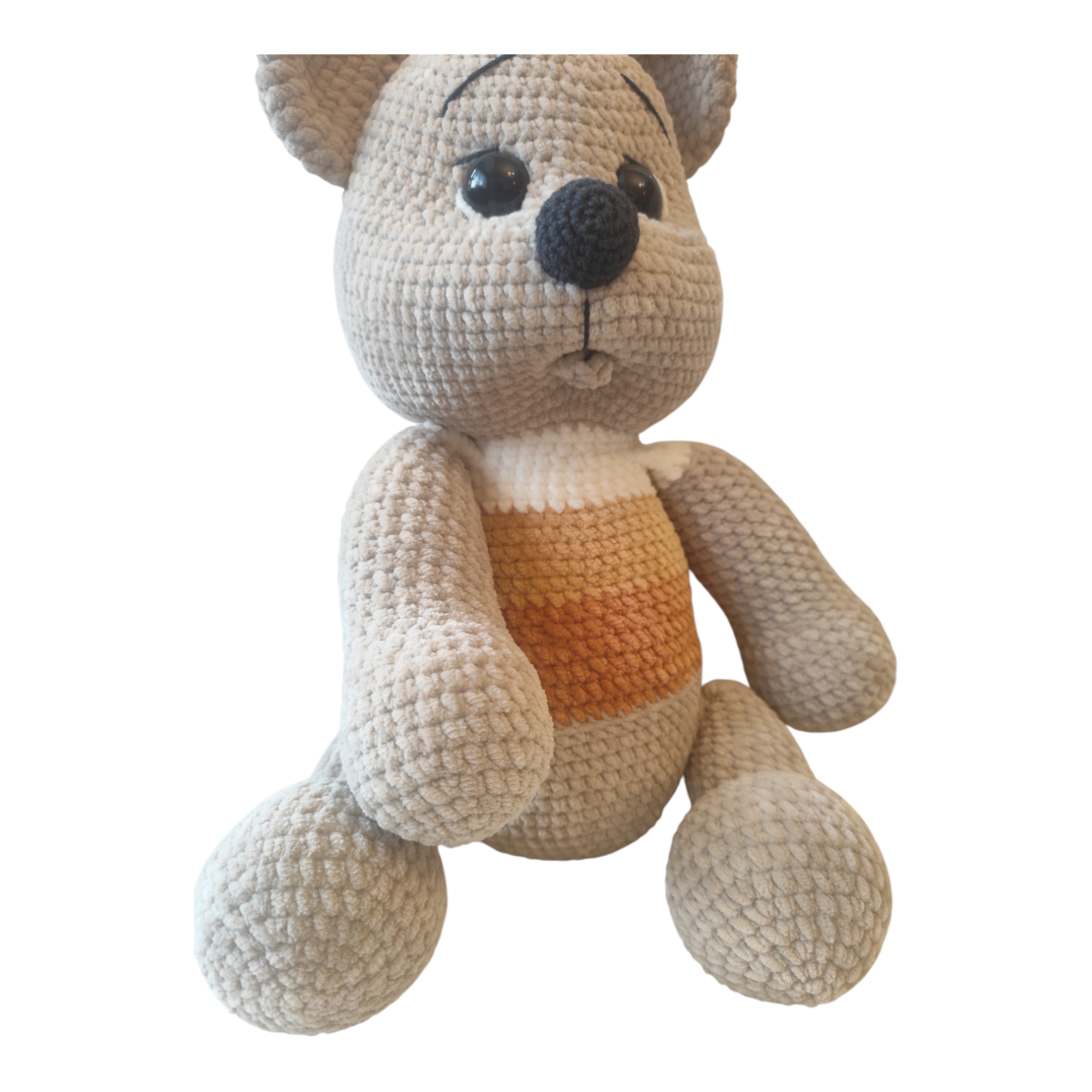 Плюшено ръчно плетено мече „Honey Teddy“ – 50 см