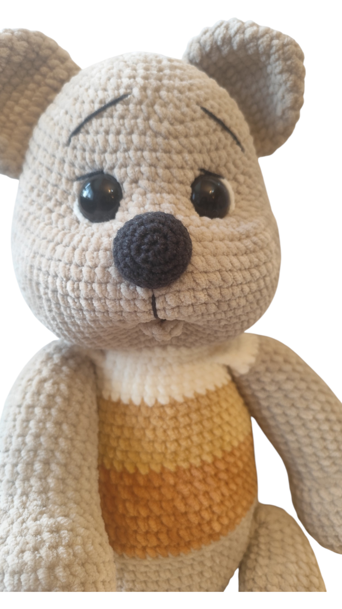 Плюшено ръчно плетено мече „Honey Teddy“ – 50 см