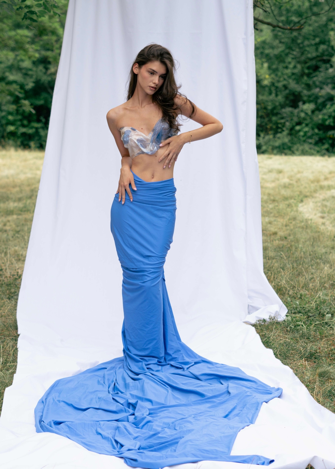SILK DREAM CORSET IN BLUE