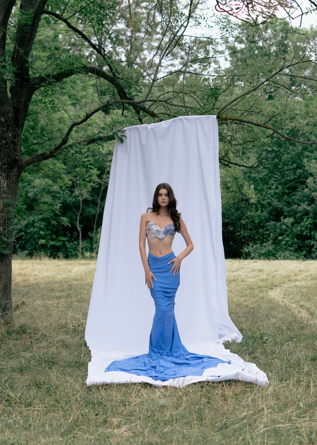 SILK DREAM CORSET IN BLUE
