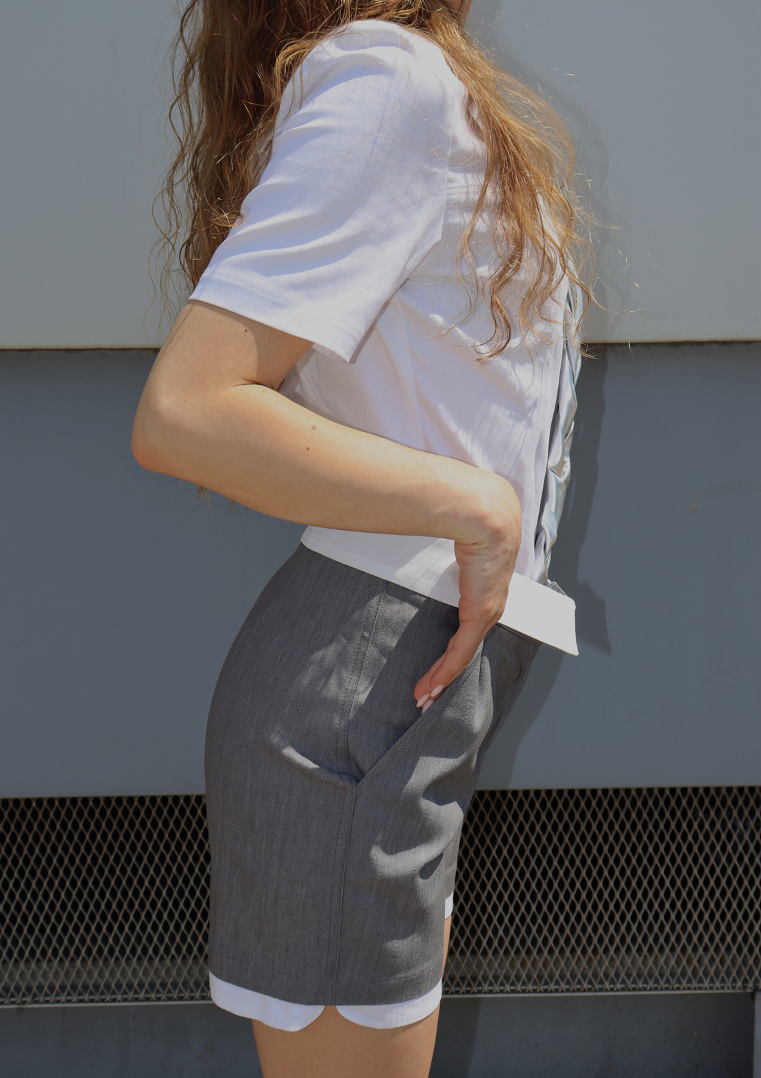 STONE COLLAR DENIM SHORTS