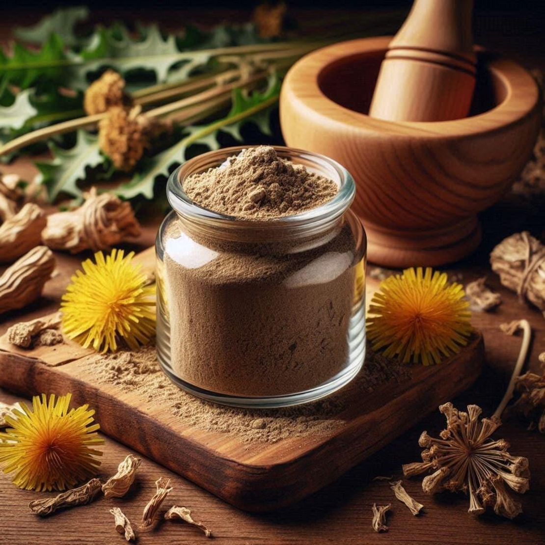 Organic DANDELION ROOT powder | taraxacum officinale | dandelion root tea | herbal tea | dried root powder | dried herbs | organic herbs