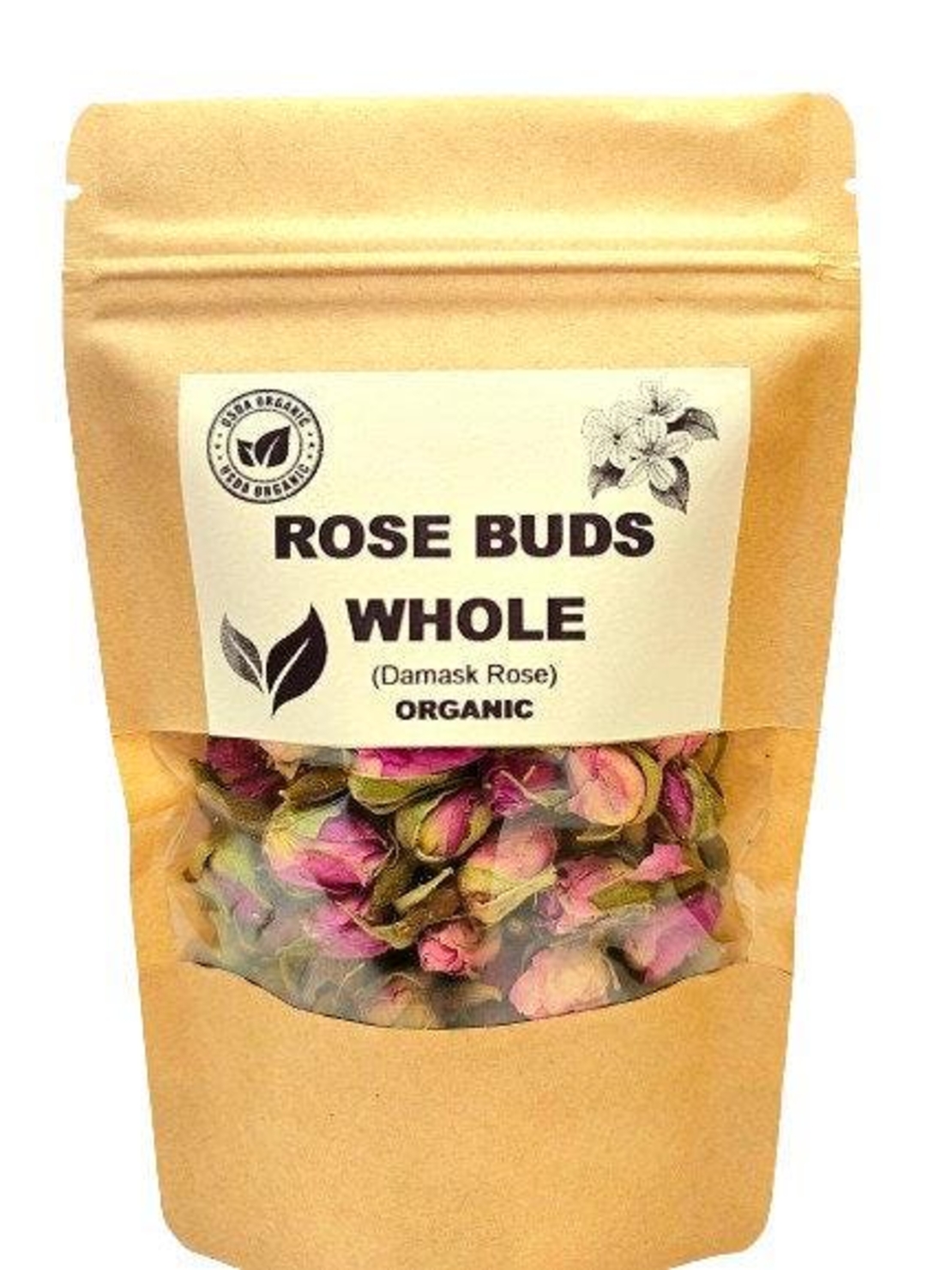 Organic ROSE BUDS WHOLE | damask rose | rosa damascena | rose bulgarian flower | herbal tea | organic herbs | herba | tea