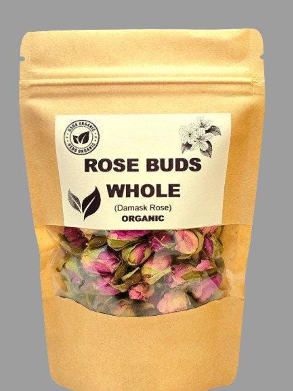 Organic ROSE BUDS WHOLE | damask rose | rosa damascena | rose bulgarian flower | herbal tea | organic herbs | herba | tea