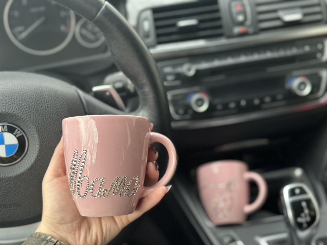 Чаша baby pink с надпис Мама