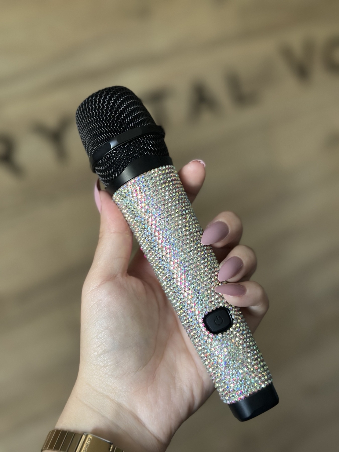 Декорация на микрофон с кристали