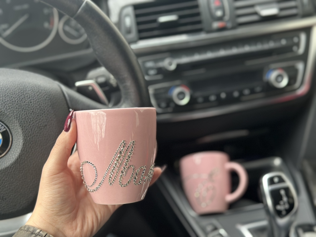 Чаша baby pink с надпис Мама