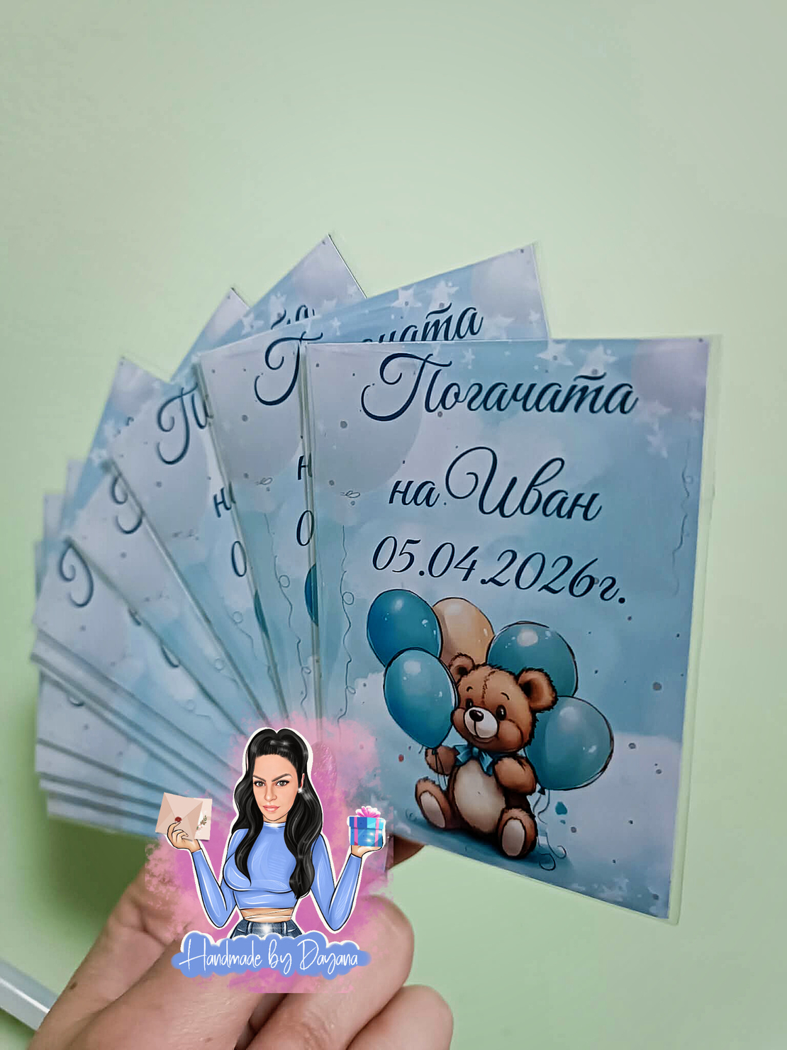 Магнити на тема ''Мече с балони в синьо 3