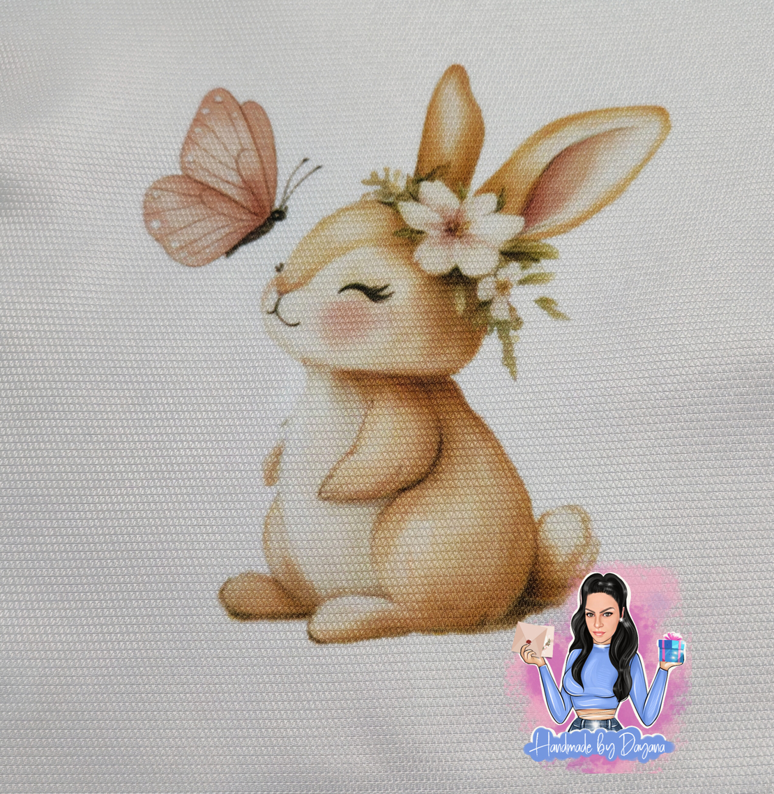 Кърпа (месал) за бебешка погача - '' Зайче с цвете''