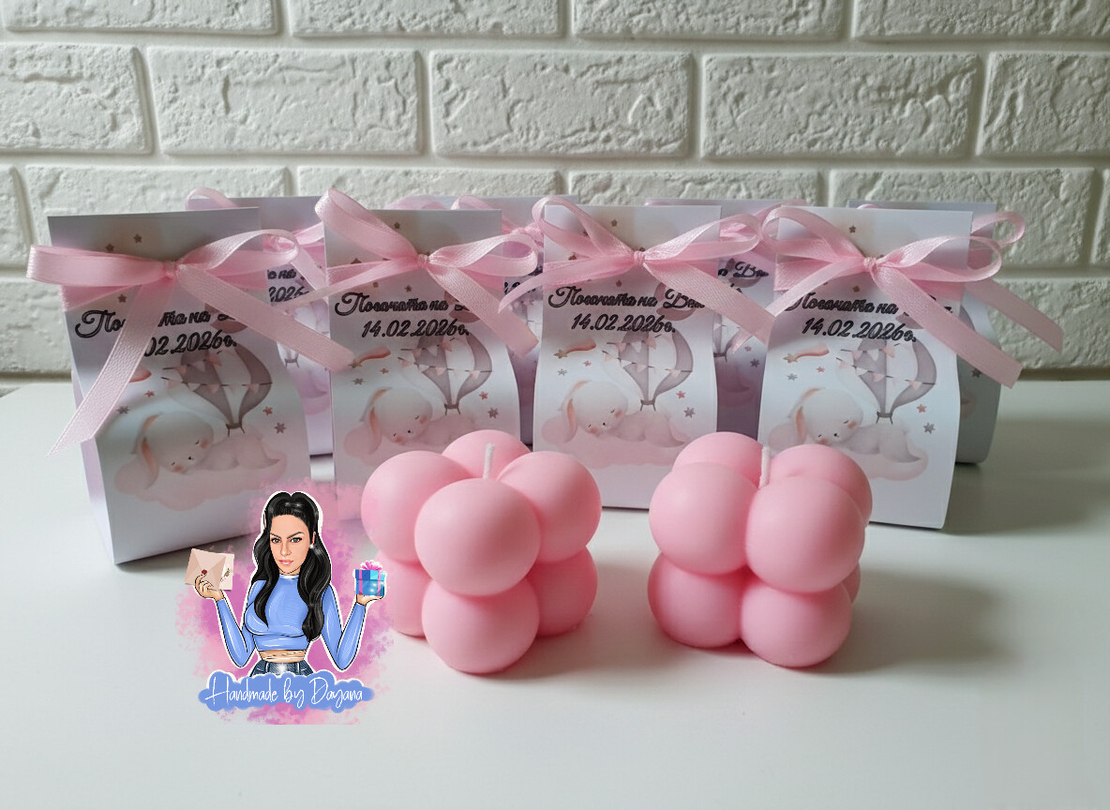 Бъбъл свещ в картонена опаковка 