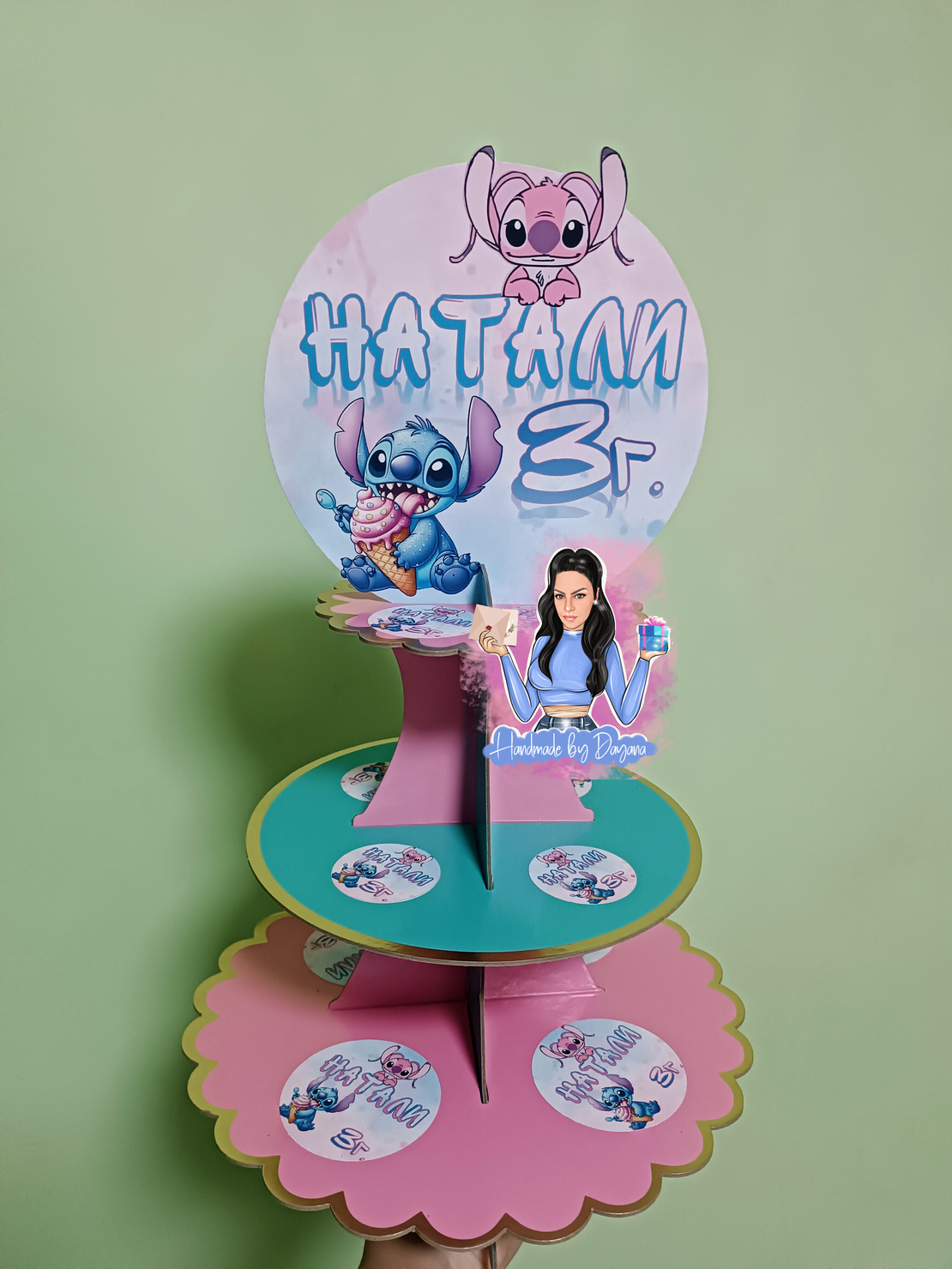 Стойка за мъфини -  ''Стич и Ейнджъл / Stitch and Angel