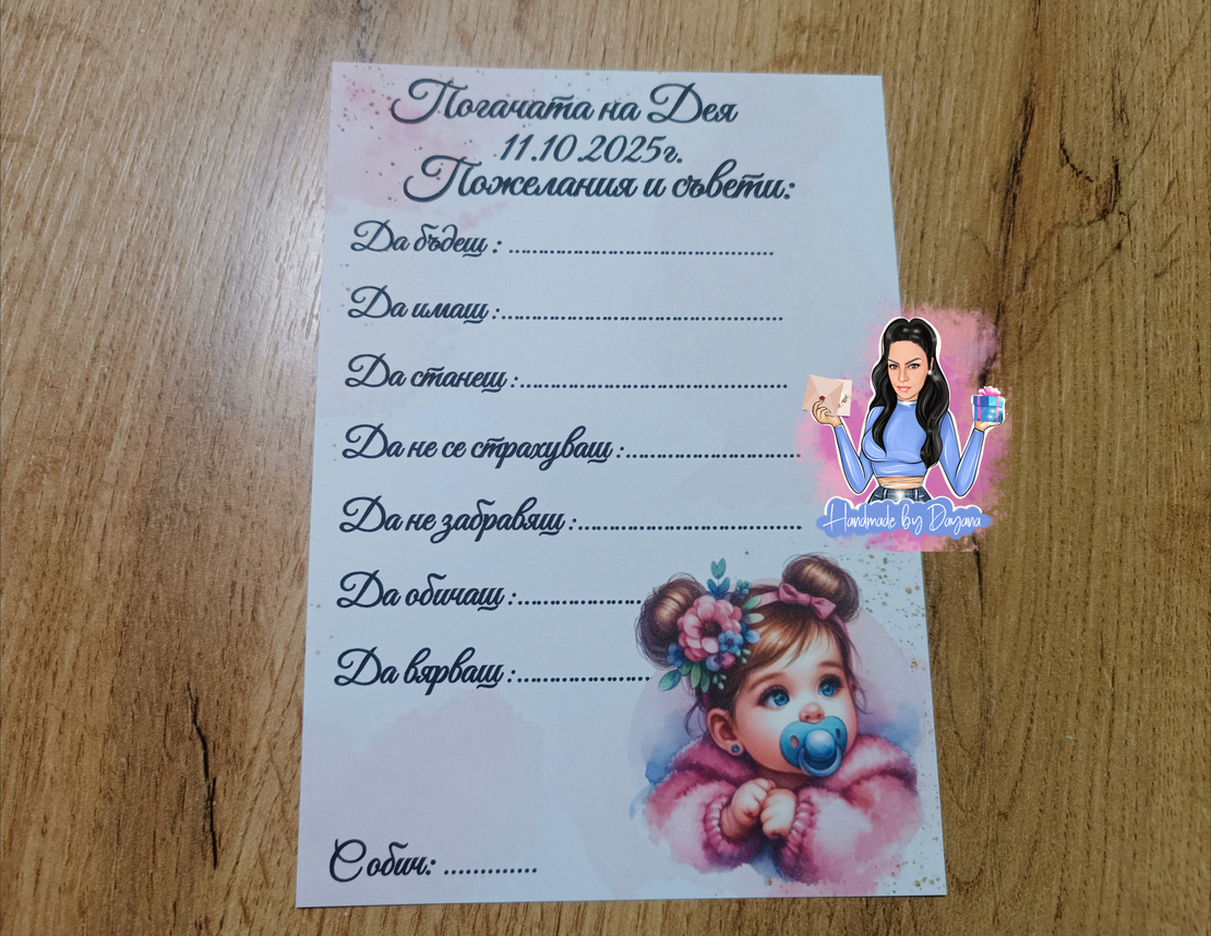 Карти за наричане - ''Бебе с биберона''