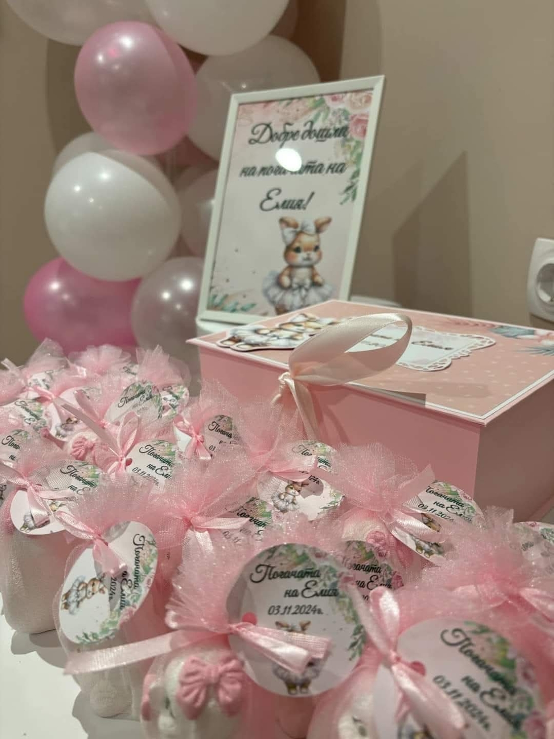 Постер в рамка за '' Добре дошли '' - ''Зайче с бяла рокля''