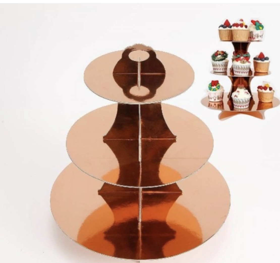 Стойка за мъфини - БЕЗ ДЕКОРАЦИЯ - розово злато