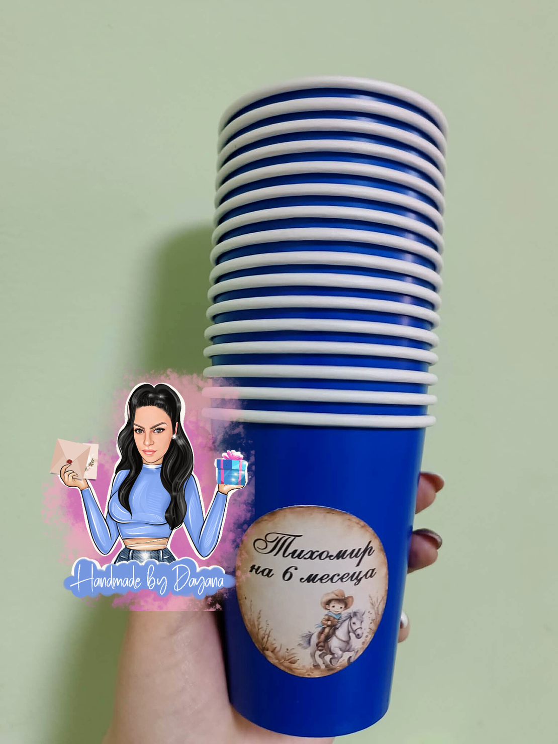 Чаша с персонализирана декорация ''Каубой