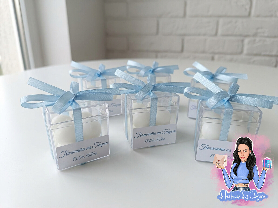 Бъбъл свещ в акрилна кутия