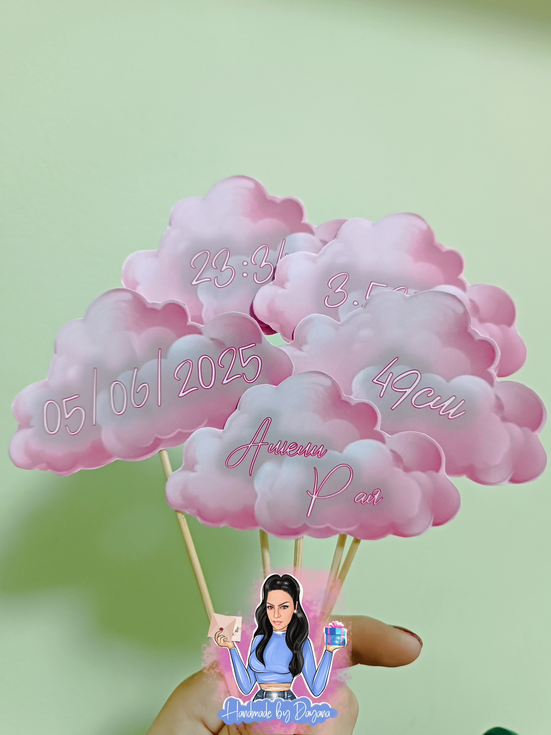 Топер с рождени данни – персонализирани топери за новородено